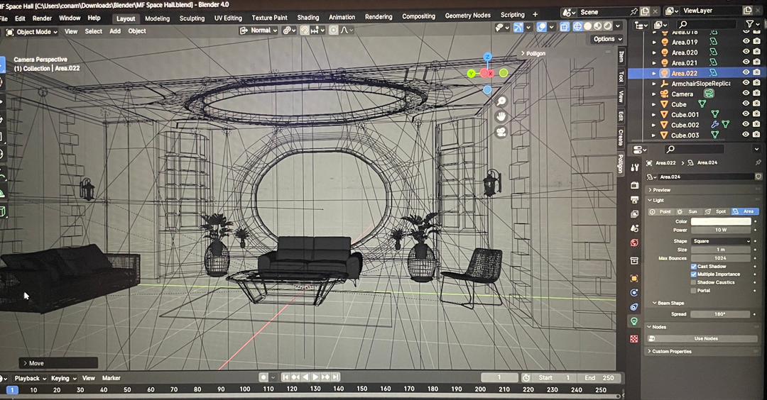Space Hall Wireframe